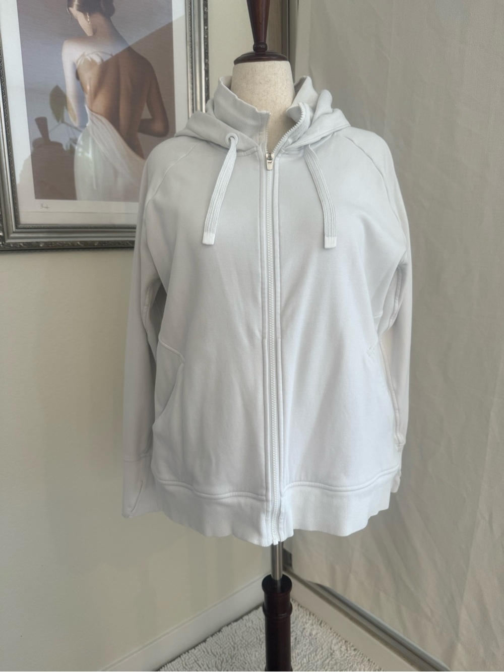 Athleta Light Gray Full-Zip Hoodie Jacket